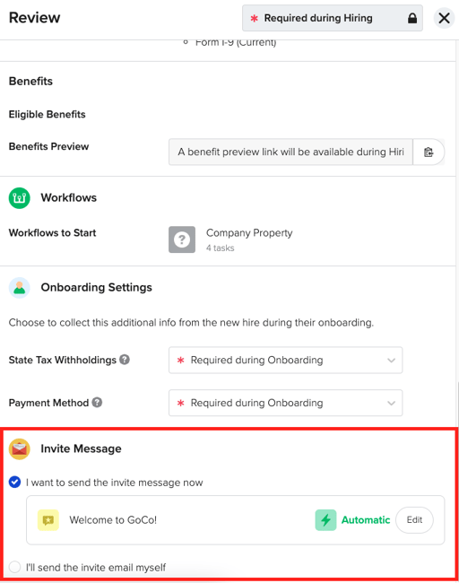 How to send your Onboarding Invitation via Text Message
